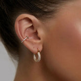 Pave Carabiner Hoop Earrings